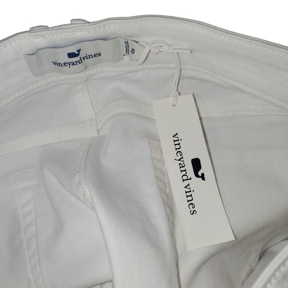 NWT Vineyard Vines Denim Skirt Women's 10 White Solid Raw-Hem Jeans Casual - Picture 6 of 7